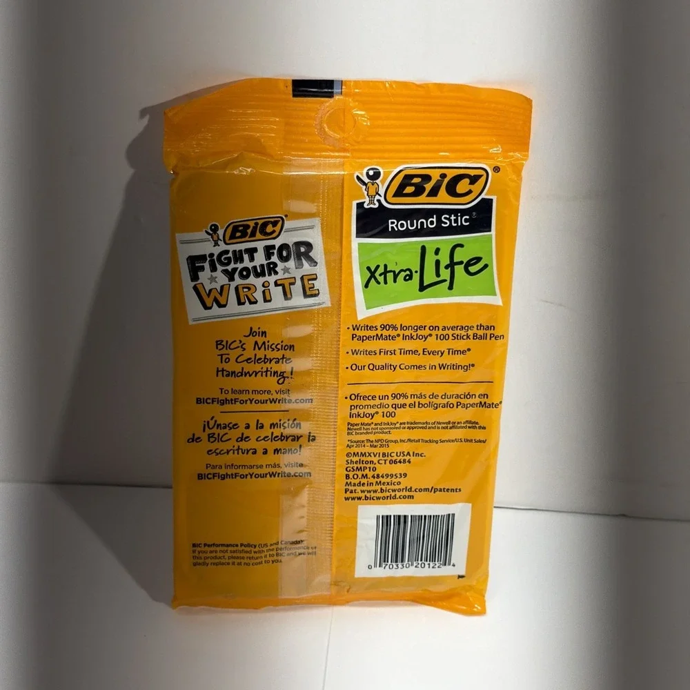 BIC Round Stic Xtra Life Blue Ballpoint Pens, Medium Point (1.0mm) 10-Count Pack